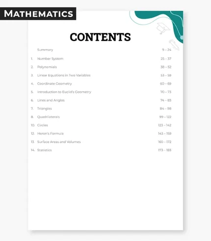 class 9 maths question bank contents