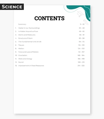class 9 science question bank contents