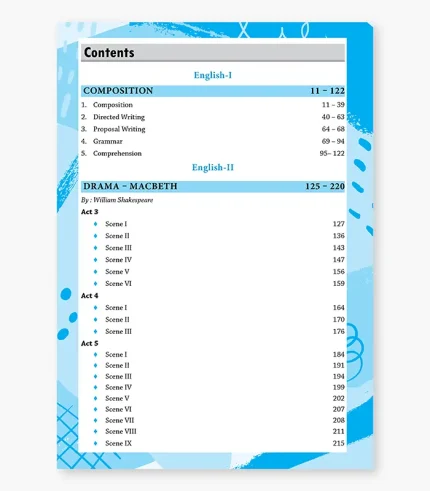 isc class 12 English book contents
