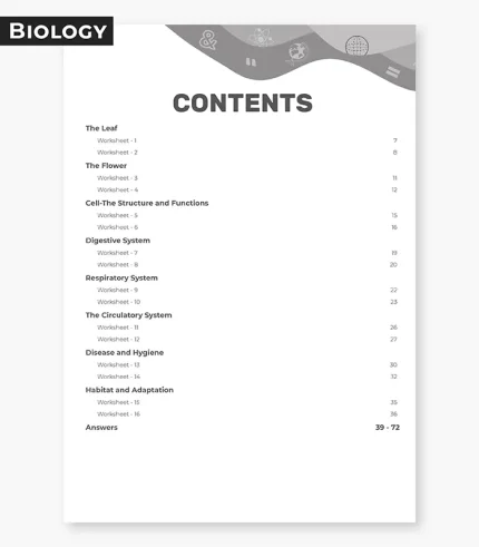 biology worksheets icse class 6