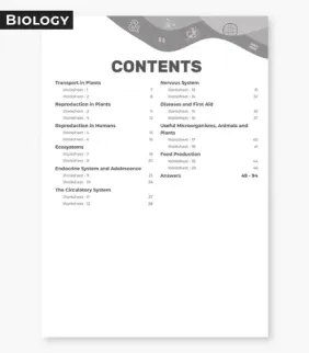 biology worksheets icse class 8