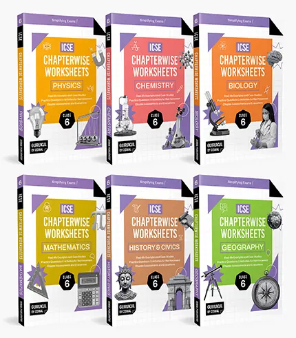 gurukul by oswal chapterwise worksheets icse class 6 bundles set of 6