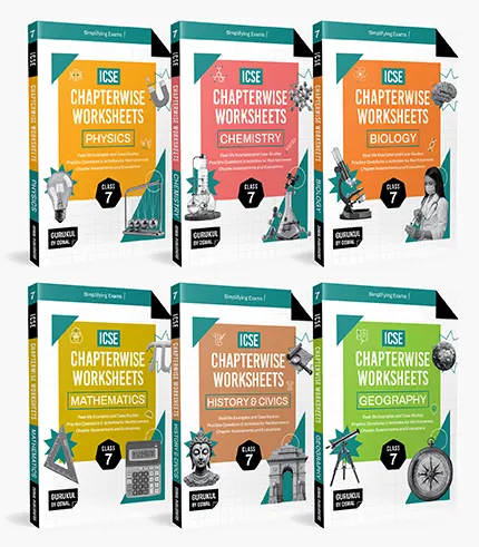 gurukul by oswal chapterwise worksheets icse class 7 bundles set of 6