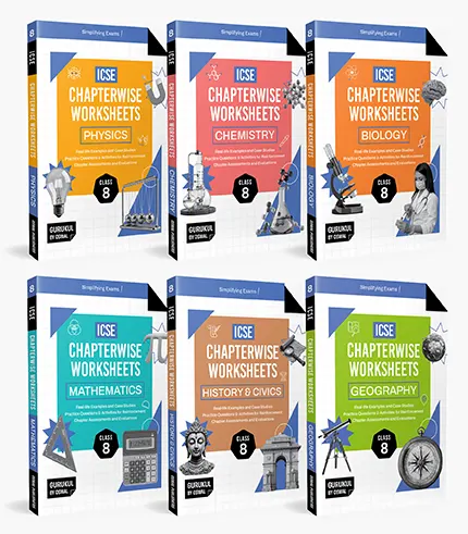 gurukul by oswal chapterwise worksheets icse class 8 bundles set of 6