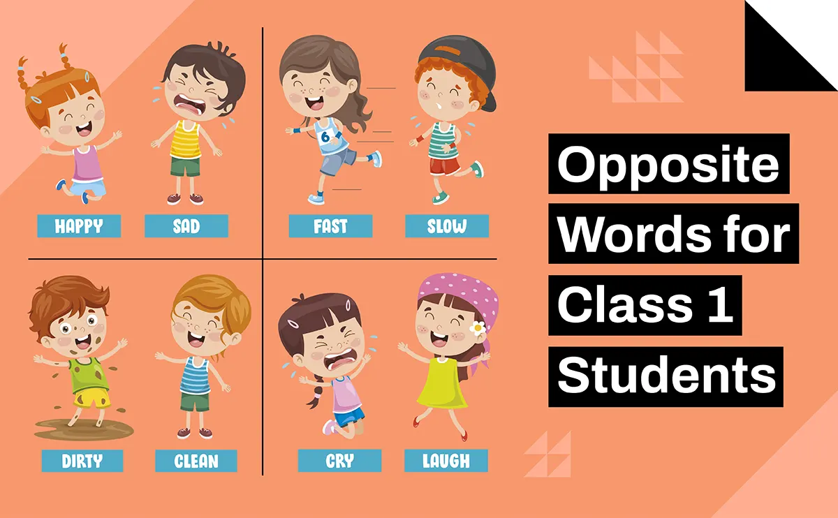 Opposite Words for Class 1 Students
